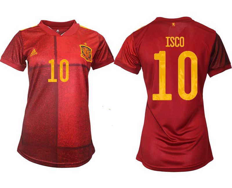 Women 2021-2022 Club Spain home aaa version red #10 Soccer Jerseys